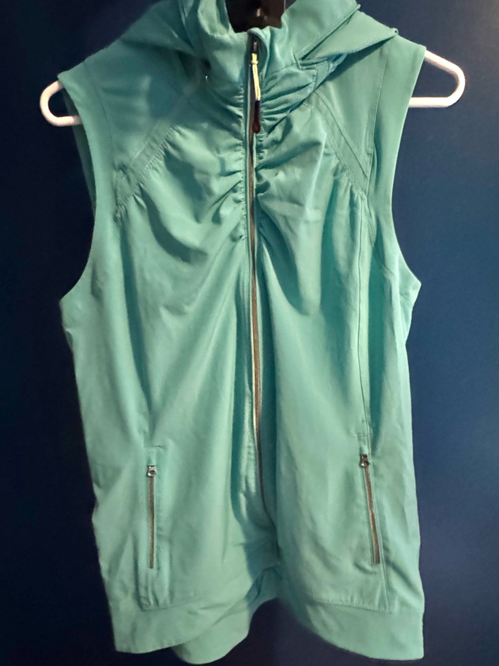 Tangerine Activewear Teal Hooded Full Zip Vest Women’s Medium Athletic